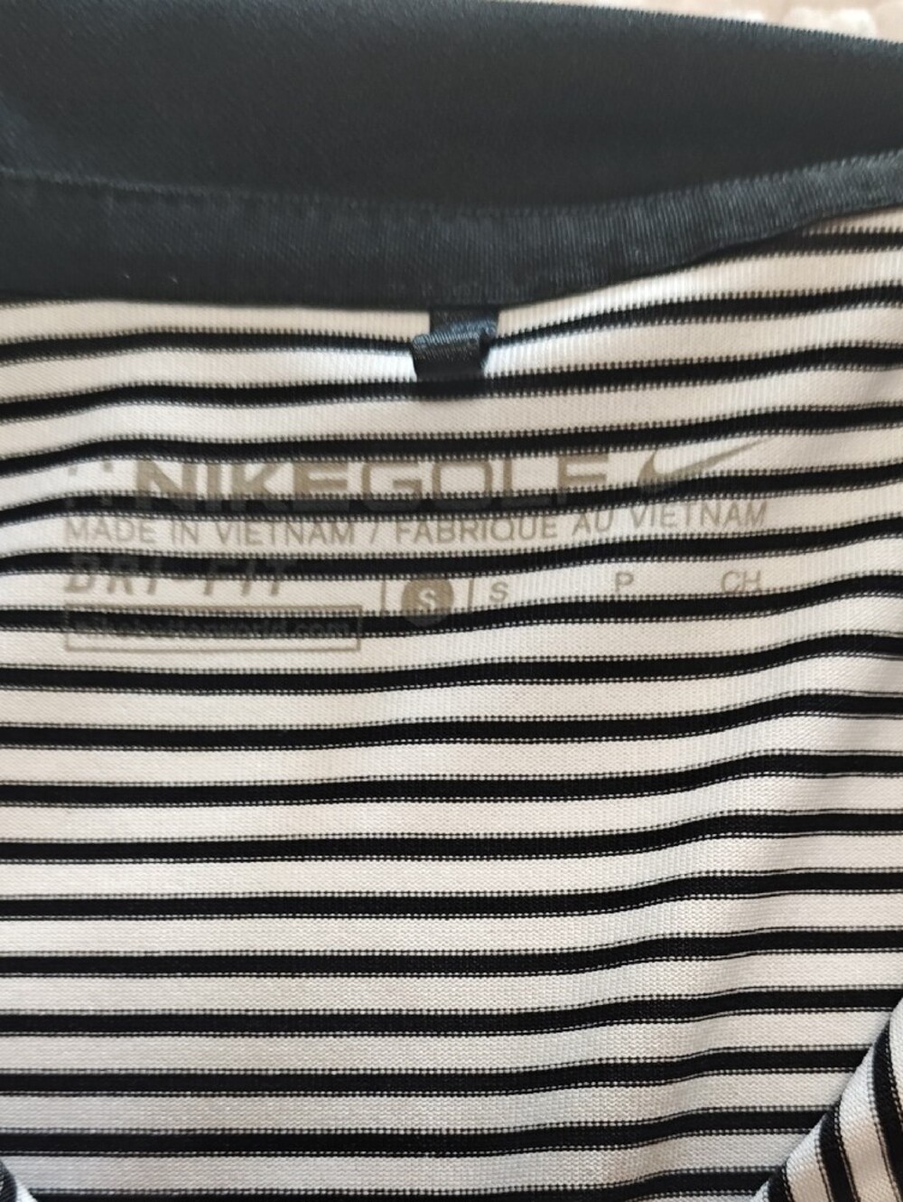 Nike Women’s Black & White Striped Sleeveless Polo Tank - Picture 2 of 5